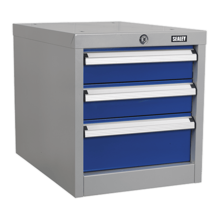 Sealey API16 Industrial Triple Drawer Unit for API Series Workbenches - API16 - Sealey Tools UK - Workshop Tool Storage