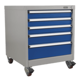 Sealey API5657B Mobile Industrial Cabinet 5 Drawer - API5657B - Sealey Tools UK - Workshop Tool Storage