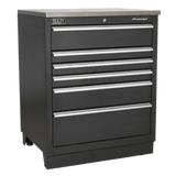 Sealey APMS03 Modular Floor Cabinet 6 Drawer 775mm Heavy - Duty - APMS03 - Sealey Tools UK - Workshop Tool Storage