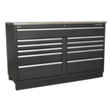 Sealey APMS04 Modular Floor Cabinet 11 Drawer 1550mm Heavy - Duty - APMS04 - Sealey Tools UK - Workshop Tool Storage