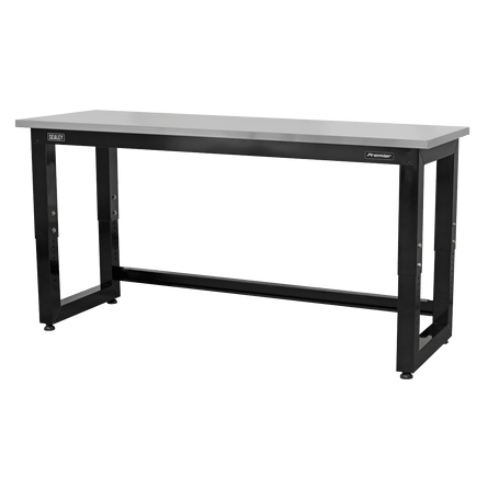 Sealey APMS23 Steel Adjustable Workbench with Stainless Steel Worktop 1830mm - Heavy - Duty - APMS23 - Sealey Tools UK - Workshop Tool Storage