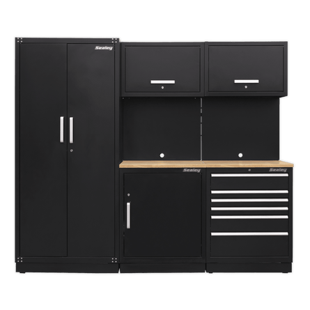 Sealey APMSCOMBO1W Premier 2.5m Storage System - Oak Worktop - APMSCOMBO1W - Sealey Tools UK - Workshop Tool Storage