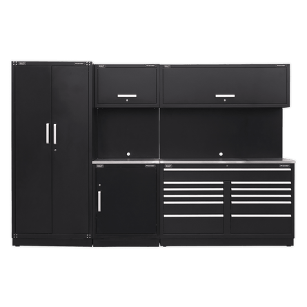 Sealey APMSCOMBO2SS Premier 3.3m Storage System - Stainless Worktop - APMSCOMBO2SS - Sealey Tools UK - Workshop Tool Storage
