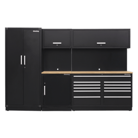 Sealey APMSCOMBO2W Premier 3.3m Storage System - Oak Worktop - APMSCOMBO2W - Sealey Tools UK - Workshop Tool Storage