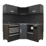 Sealey APMSCOMBO6SS Premier 1.7m Corner Storage System - Stainless Worktop - APMSCOMBO6SS - Sealey Tools UK - Workshop Tool Storage