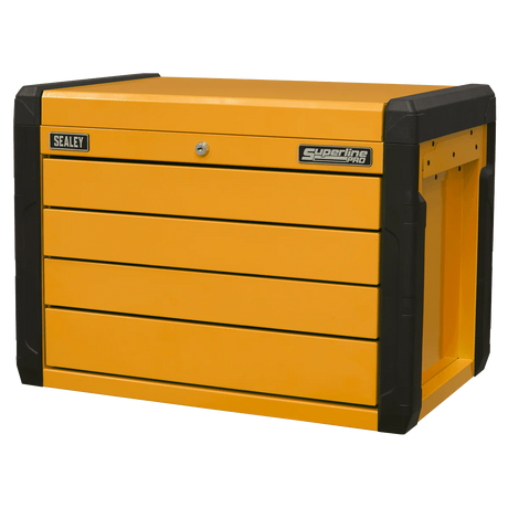Sealey APPD4O 4 - Drawer Push - to - Open Topchest with Ball - Bearing Slides - Orange - APPD4O - Sealey Tools UK - Workshop Tool Storage