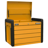 Sealey APPD4O 4 - Drawer Push - to - Open Topchest with Ball - Bearing Slides - Orange - APPD4O - Sealey Tools UK - Workshop Tool Storage
