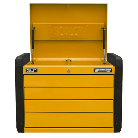 Sealey APPD4O 4 - Drawer Push - to - Open Topchest with Ball - Bearing Slides - Orange - APPD4O - Sealey Tools UK - Workshop Tool Storage