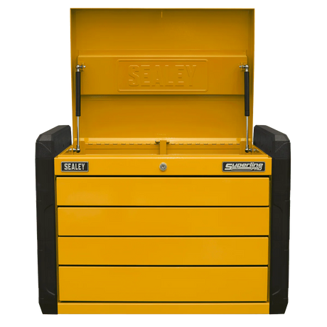 Sealey APPD4O 4 - Drawer Push - to - Open Topchest with Ball - Bearing Slides - Orange - APPD4O - Sealey Tools UK - Workshop Tool Storage