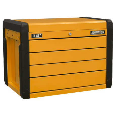 Sealey APPD4O 4 - Drawer Push - to - Open Topchest with Ball - Bearing Slides - Orange - APPD4O - Sealey Tools UK - Workshop Tool Storage
