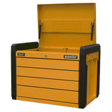 Sealey APPD4O 4 - Drawer Push - to - Open Topchest with Ball - Bearing Slides - Orange - APPD4O - Sealey Tools UK - Workshop Tool Storage