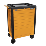 Sealey APPD7O Rollcab 7 Drawer Push - To - Open Hi - Vis Orange - APPD7O - Sealey Tools UK - Workshop Tool Storage