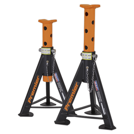 Sealey AS6O Axle Stands (Pair) 6tonne Capacity per Stand - Orange - AS6O - Sealey Tools UK - Workshop Tool Storage