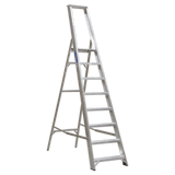Sealey AXL8 Aluminium Step Ladder 8 - Tread Industrial BS 2037/1 - AXL8 - Sealey Tools UK - Workshop Tool Storage