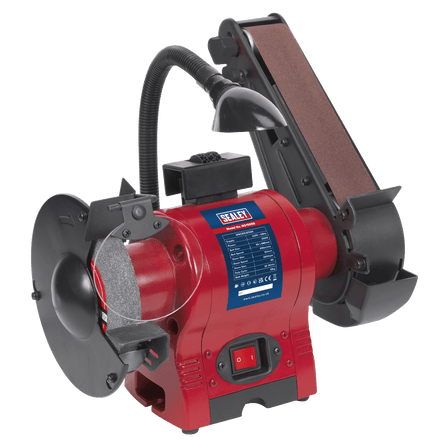 Sealey BG150BS Bench Grinder 150mm with 50mm Belt Sander & Work Light 250W/230V - BG150BS - Sealey Tools UK - Workshop Tool Storage
