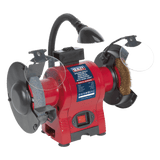 Sealey BG150XWL Bench Grinder 150mm & Wire Wheel Combination with Work Light 250W/230V - BG150XWL - Sealey Tools UK - Workshop Tool Storage