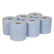 Sealey BLU150 Paper Roll Blue 2 - Ply Embossed 150m Pack of 6 - BLU150 - Sealey Tools UK - Workshop Tool Storage