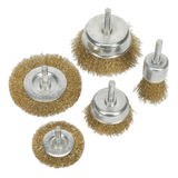 Sealey BWBS05 Wire Brush Set 5pc Brassed - BWBS05 - Sealey Tools UK - Workshop Tool Storage