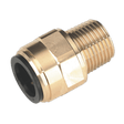 Sealey CAS15BSA Straight Adaptor 15mm x 1/2"BSPT Brass (John Guest Speedfit® - MM011504N) - CAS15BSA - Sealey Tools UK - Workshop Tool Storage