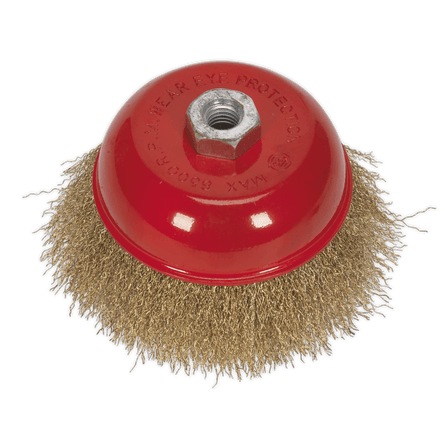 Sealey CBC125 Brassed Steel Cup Brush 125mm M14 x 2mm - CBC125 - Sealey Tools UK - Workshop Tool Storage