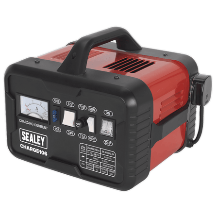 Sealey CHARGE106 Battery Charger 8Amp 12/24V 230V - CHARGE106 - Sealey Tools UK - Workshop Tool Storage