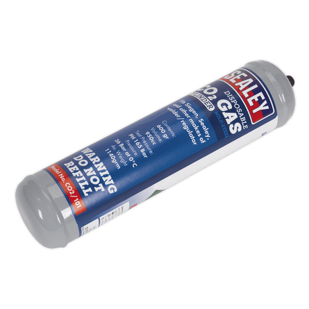 Sealey CO2/101 Gas Cylinder Disposable Carbon Dioxide 600g - CO2/101 - Sealey Tools UK - Workshop Tool Storage