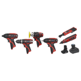 Sealey CP1200COMBO2 SV12 Series 6 x 12V Cordless Power Tool Combo Kit - CP1200COMBO2 - Sealey Tools UK - Workshop Tool Storage