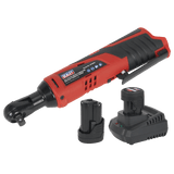 Sealey CP1202KIT Ratchet Wrench Kit 3/8"Sq Drive 12V Lithium - ion - 2 Batteries - CP1202KIT - Sealey Tools UK - Workshop Tool Storage