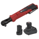 Sealey CP1209KIT Cordless Ratchet Wrench Kit 1/2"Sq Drive 12V Lithium - ion - 2 Batteries - CP1209KIT - Sealey Tools UK - Workshop Tool Storage
