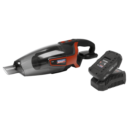 Sealey CP20VCVKIT1 Cordless Handheld Vacuum Cleaner Kit 650ml 20V 2Ah - CP20VCVKIT1 - Sealey Tools UK - Workshop Tool Storage