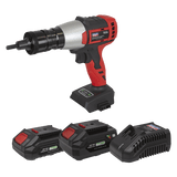 Sealey CP20VNRKIT 20V SV20 Series Brushless Cordless Nut Riveter Kit - 2 Batteries - CP20VNRKIT - Sealey Tools UK - Workshop Tool Storage