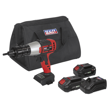 Sealey CP20VNRKIT 20V SV20 Series Brushless Cordless Nut Riveter Kit - 2 Batteries - CP20VNRKIT - Sealey Tools UK - Workshop Tool Storage