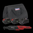 Sealey CP20VRWKIT Cordless Ratchet Wrench 3/8"Sq Drive Kit 20V SV20 Series - 2 Batteries - CP20VRWKIT - Sealey Tools UK - Workshop Tool Storage