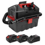 Sealey CP20VWDVKIT Cordless Wet & Dry Vacuum Kit 2 Batteries - 20V 4Ah SV20 Series - CP20VWDVKIT - Sealey Tools UK - Workshop Tool Storage