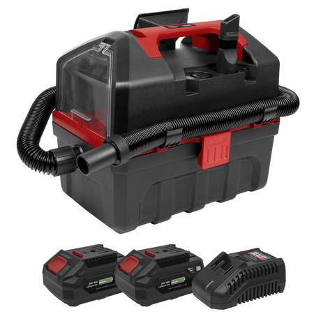 Sealey CP20VWDVKIT Cordless Wet & Dry Vacuum Kit 2 Batteries - 20V 4Ah SV20 Series - CP20VWDVKIT - Sealey Tools UK - Workshop Tool Storage