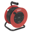 Sealey CR22525 Cable Reel 25m 4 x 230V 2.5mm² Heavy - Duty Thermal Trip - CR22525 - Sealey Tools UK - Workshop Tool Storage