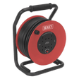 Sealey CR25025 Cable Reel 50m 4 x 230V 2.5mm² Heavy - Duty Thermal Trip - CR25025 - Sealey Tools UK - Workshop Tool Storage