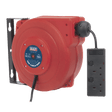 Sealey CRM15 Cable Reel System Retractable 15m 2 x 230V Socket - CRM15 - Sealey Tools UK - Workshop Tool Storage