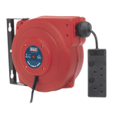 Sealey CRM15 Cable Reel System Retractable 15m 2 x 230V Socket - CRM15 - Sealey Tools UK - Workshop Tool Storage
