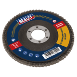 Sealey FD10060E Flap Disc Aluminium Oxide 100mm 16mm Bore 60Grit - FD10060E - Sealey Tools UK - Workshop Tool Storage