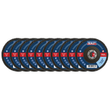 Sealey FD115MIX Assorted Grit Flap Discs Zirconium 115mm 22mm Bore - Pack of 10 - FD115MIX - Sealey Tools UK - Workshop Tool Storage