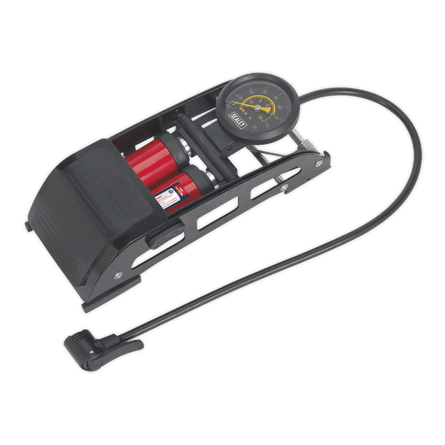 Sealey FP6 Foot Pump Twin Barrel - FP6 - Sealey Tools UK - Workshop Tool Storage