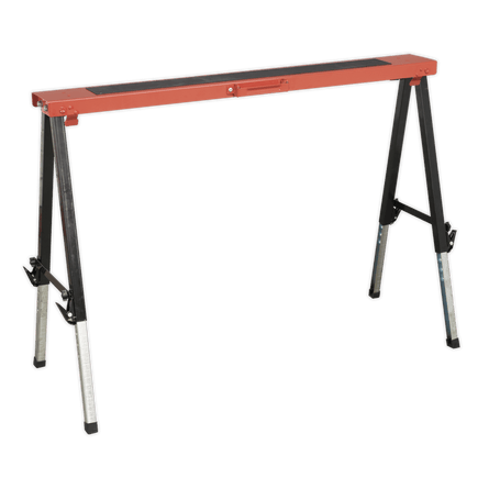 Sealey FTAL1 Fold Down Trestle with Adjustable Legs 150kg Capacity - FTAL1 - Sealey Tools UK - Workshop Tool Storage
