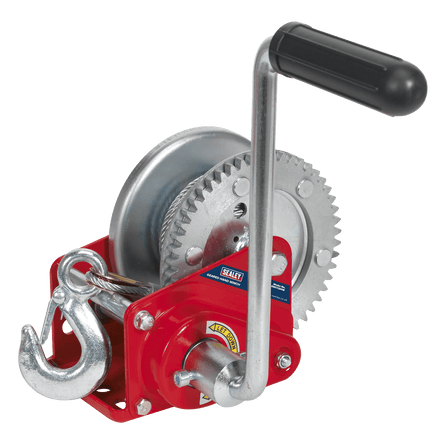 Sealey GWC1200B Geared Hand Winch with Brake & Cable 540kg Capacity - GWC1200B - Sealey Tools UK - Workshop Tool Storage
