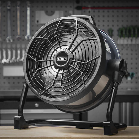 Sealey HVD16CCOMBO 2 - in - 1 Cordless/Corded 16" High Velocity Drum Fan 20V SV20 Series Kit - HVD16CCOMBO - Sealey Tools UK - Workshop Tool Storage