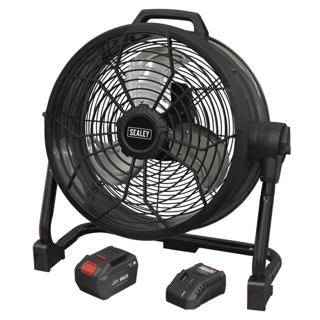 Sealey HVD16CCOMBO 2 - in - 1 Cordless/Corded 16" High Velocity Drum Fan 20V SV20 Series Kit - HVD16CCOMBO - Sealey Tools UK - Workshop Tool Storage