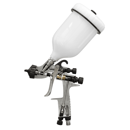 Sealey HVLP05 HVLP Gravity Feed Spray Gun 1.3mm Set - Up - HVLP05 - Sealey Tools UK - Workshop Tool Storage
