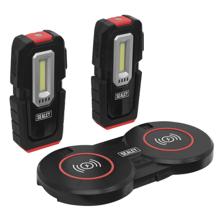 Sealey LEDWCBCOMBO3 Inspection Light (x2) 3W & 1W COB LED & Double Wireless Charging Base - LEDWCBCOMBO3 - Sealey Tools UK - Workshop Tool Storage