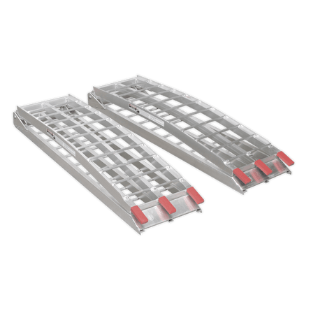 Sealey LR680 Aluminium Loading Ramps 680kg Capacity per Pair - LR680 - Sealey Tools UK - Workshop Tool Storage