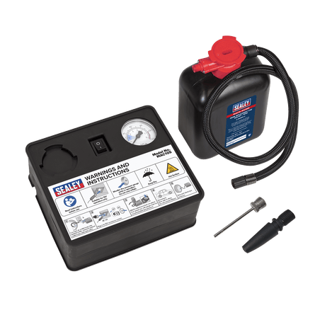 Sealey MAC10S Tyre Inflator 12V & Emergency Puncture Sealant Kit - MAC10S - Sealey Tools UK - Workshop Tool Storage